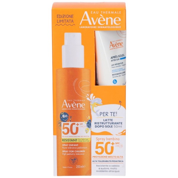 EAU THERMALE AVENE SOLARE SPRAY BAMBINO SPF50+ 200 ML + RISTRUTTURANTE DOPOSOLE 50 ML - farmagiri