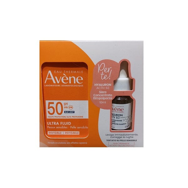 EAU THERMALE AVENE SOLARE ULTRA FLUID SPF50 50 ML + HYALURON ACTIVE B3 SIERO 10 ML - farmagiri