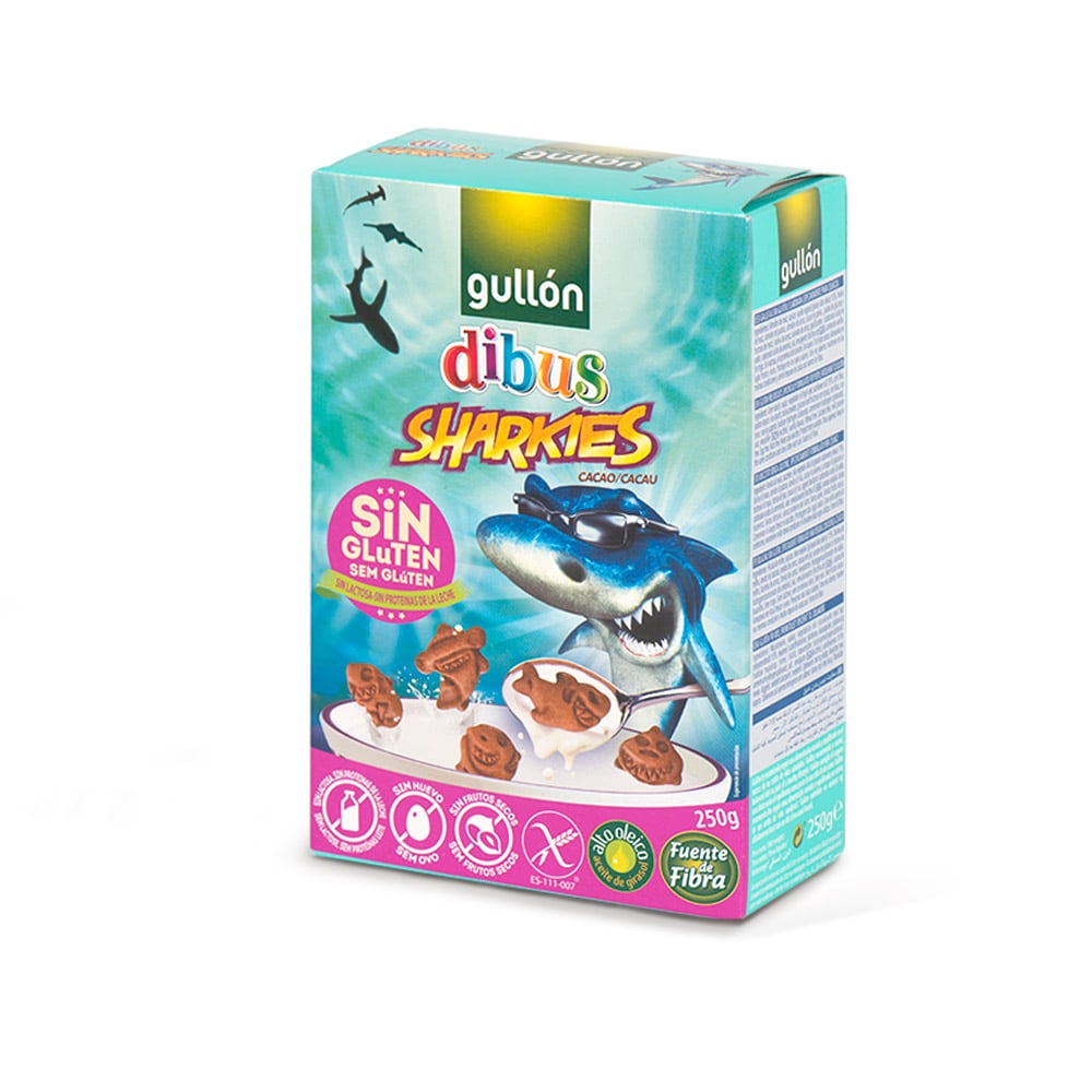 GULLON BISCOTTI CACAO A FORMA DI SQUALI 250 G - farmagiri