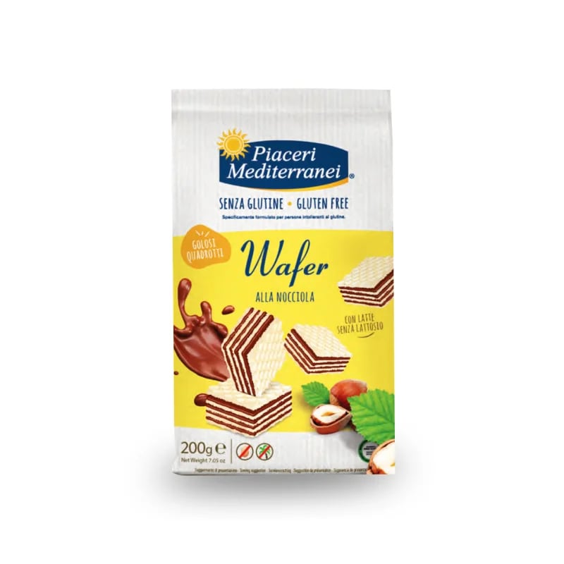 PIACERI MEDITERRANEI WAFER ALLE NOCCIOLE 200 G - farmagiri