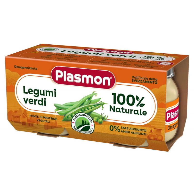 PLASMON OMOGENEIZZATO LEGUMI VERDI 2 X 80 G - farmagiri