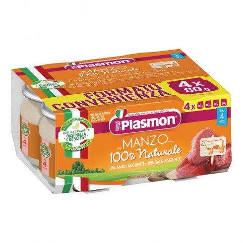PLASMON OMOGENEIZZATO MANZO 4 X 80 G - farmagiri