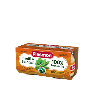 PLASMON OMOGENEIZZATO PISELLI SPINACI 2 PEZZI DA 80 G - farmagiri