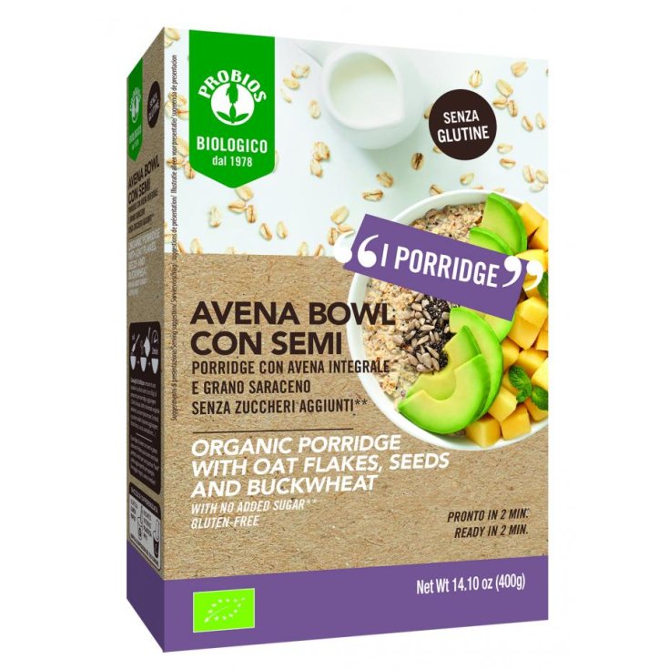 PROBIOS BIO AVENA BOWL SEMI PIU' PORRIDGE CON AVENA INTEGRALE E GRANO SARACENO 400 G - farmagiri
