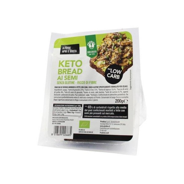 PROBIOS KETO BREAD CON SEMI SENZA GLUTINE 200 G - farmagiri