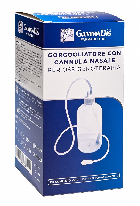 GORGOGLIATORE PER OSSIGENOTERAPIA CON OCCHIALE + CANNULA NASALE GAMMADIS - farmagiri