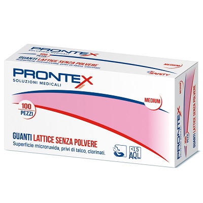 PRONTEX GUANTO IN LATTICE SENZA POLVERE MEDIO 100 PEZZI - farmagiri