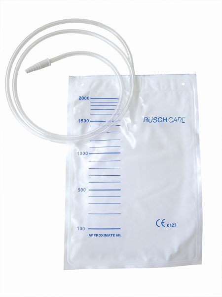 SACCA DI DRENAGGIO LETTO PER INCONTINENZA 2000ML IN PVC CON TUBO DI RACCORDO 130CM DIAMETRO 5X7MM MONOUSO 30 PEZZI - farmagiri