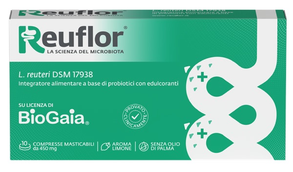REUFLOR 10 COMPRESSE MASTICABILI AROMA LIMONE - farmagiri