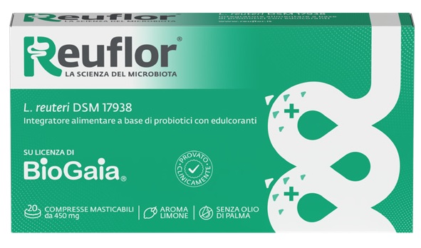 REUFLOR 20 COMPRESSE MASTICABILI AROMA LIMONE - farmagiri