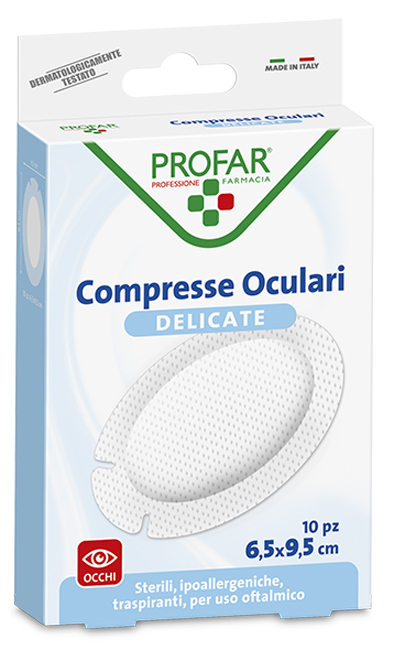 COMPRESSA OCULARE CON GARZA ANTIADERENTE 6,5X9,5 CM 10 PEZZI PROFAR - farmagiri
