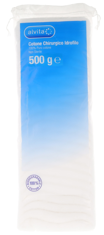 COTONE CHIRURGICO IDROFILO ALVITA 100% PURO COTONE 500 G - farmagiri
