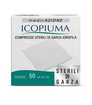 ICOPIUMA GARZA COMPRESSA IDROFILA 10X10CM 50 PEZZI - farmagiri