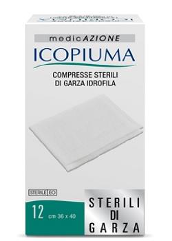 ICOPIUMA GARZA COMPRESSA IDROFILA 36X40CM 12 PEZZI - farmagiri