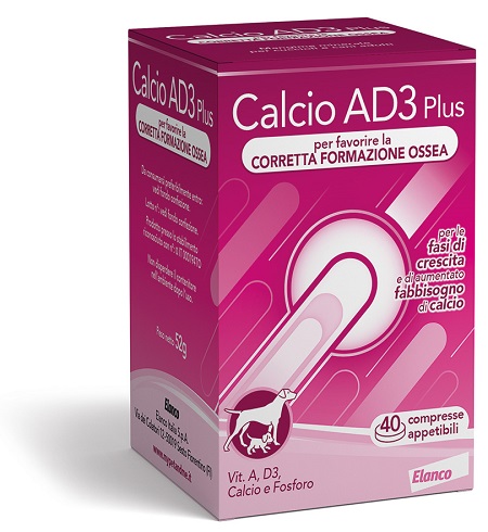 CALCIO AD3 PLUS 40 COMPRESSE APPETIBILI - farmagiri