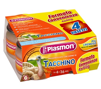 PLASMON OMOGENEIZZATO TACCHINO 4 X 80 G CON GIFT - farmagiri