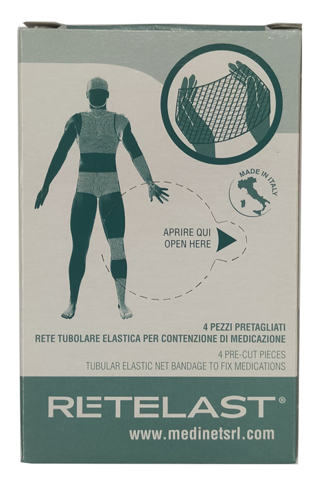 RETE TUBOLARE RETELAST ELASTICA PRETAGLIATA BIANCA PER TESTA O COSCIA 4 PEZZI - farmagiri