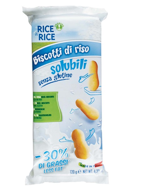 RICE&RICE BISCOTTI DI RISO SOLUBILI 30% GRASSI IN MENO 120 G - farmagiri