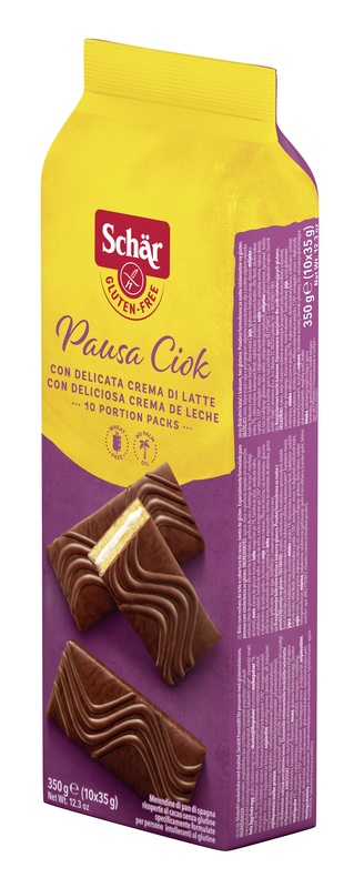 SCHAR PAUSA CIOK MERENDINE DI PAN DI SPAGNA CON CREMA DI LATTE 10 PEZZI DA 35 G - farmagiri