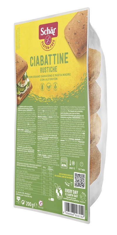 SCHAR CIABATTINE RUSTICHE SENZA LATTOSIO 200 G - farmagiri
