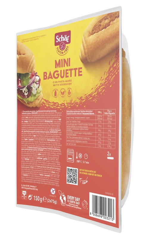SCHAR MINI BAGUETTE SENZA LATTOSIO 2 X 75 G - farmagiri