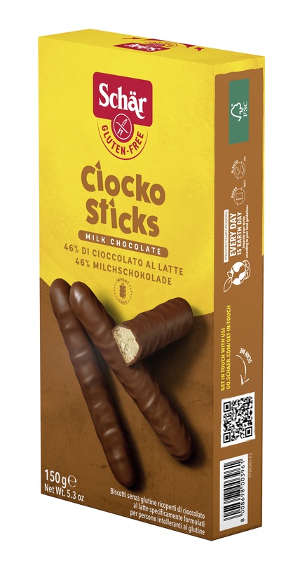 SCHAR CIOCKO STICK RICOPERTI DI CIOCCOLATO AL LATTE 150 G - farmagiri
