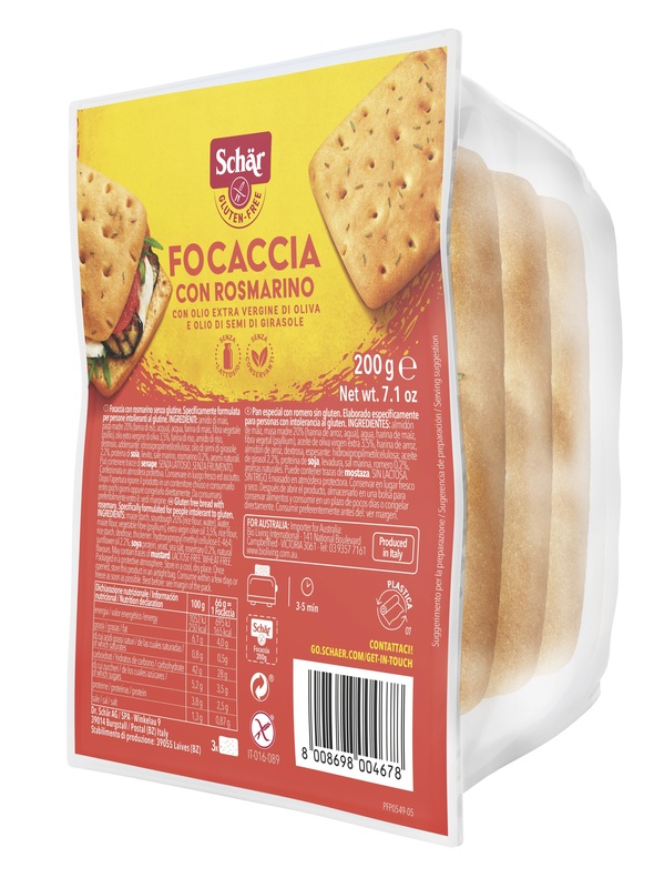 SCHAR FOCACCIA CON ROSMARINO SENZA LATTOSIO 200 G - farmagiri