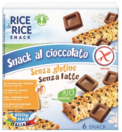 RICE&RICE SNACK DI RISO AL CIOCCOLATO 6 X 21 G SENZA LIEVITO - farmagiri