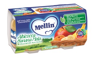 MELLIN OMOGENEIZZATO ALBICOCCA BANANA MELA 100 G 2 PEZZI - farmagiri
