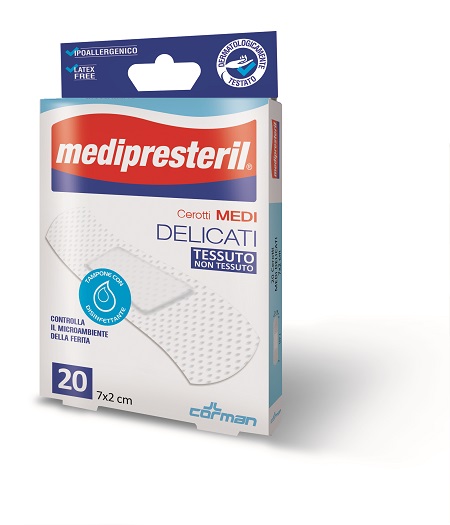 CEROTTO MEDIO MEDIPRESTERIL DELICATO TNT 7X2CM 20 PEZZI - farmagiri