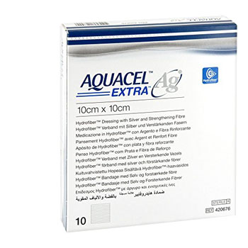 AQUACEL AG EXTRA MEDICAZIONE CON IONI ARGENTO 10X10 CM 10 PEZZI - farmagiri