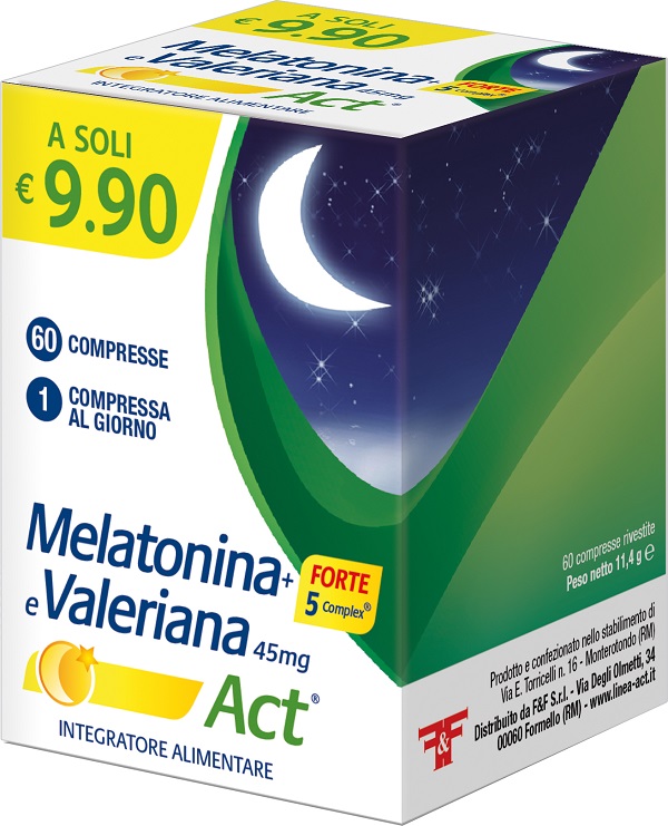 MELATONINA+FORTE 5 COMPLEX E VALERIANA ACT 60 COMPRESSE - farmagiri