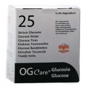 STRISCE MISURAZIONE GLICEMIA OGCARE 25 PEZZI - farmagiri
