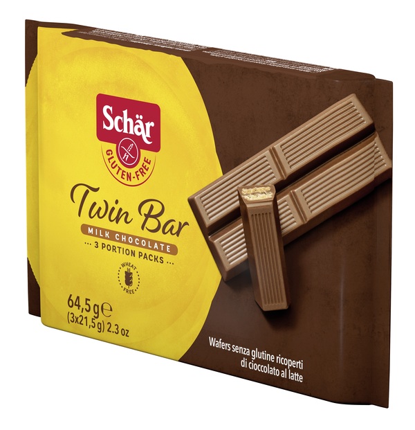 SCHAR TWIN BAR WAFERS RICOPERTI DI CIOCCOLATO AL LATTE 3 PEZZI DA 21,5 G - farmagiri