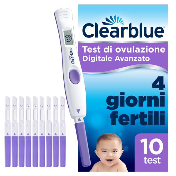 TEST DI OVULAZIONE CLEARBLUE DIGITALE AVANZATO 10 PEZZI - farmagiri
