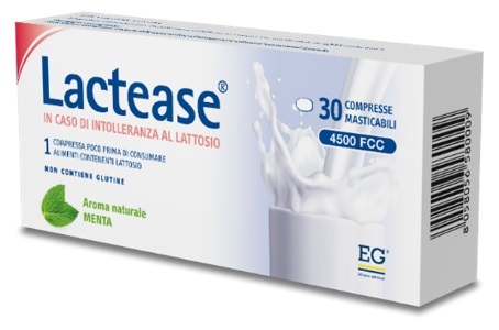 LACTEASE 4500 FCC AROMA MENTA 30 COMPRESSE MASTICABILI - farmagiri