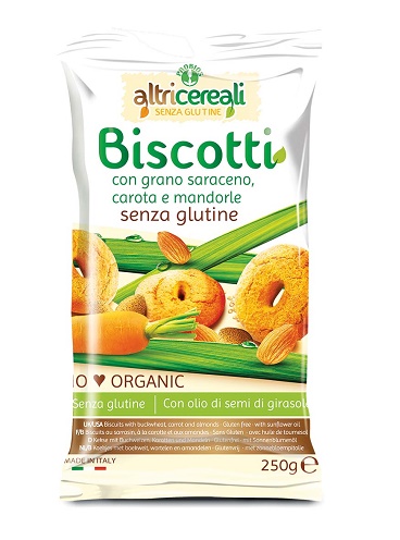 ALTRICEREALI BISCOTTI DI GRANO SARACENO CON CAROTA E MANDORLE BIO 250 G - farmagiri