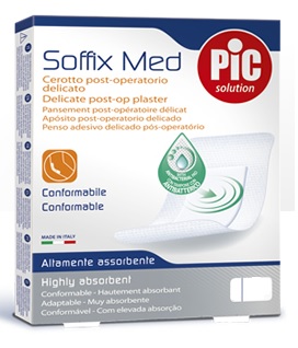 CEROTTO PIC SOFFIX MED IN TNT CON TAMPONE CENTRALE ASSORBENTE STERILE MONOUSO 30X10 CM STERILI ANTIBATTERICO 3 PEZZI - farmagiri