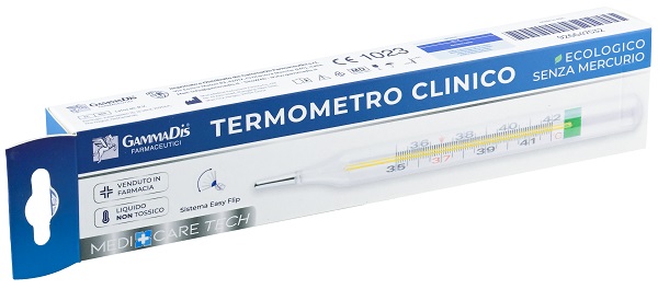 TERMOMETRO CLINICO ECOLOGICO SENZA MERCURIO 1 PEZZO MEDICARE - farmagiri
