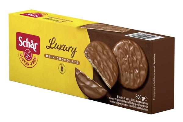 SCHAR LUXURY BISCOTTI DI PASTA FROLLA RICOPERTI DI CIOCCOLATO AL LATTE 200 G - farmagiri