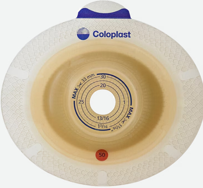 PLACCA PER UROSTOMIA SISTEMA A 2 PEZZI SENSURA XPRO CONVEX LIGHT FORO RITAGLIABILE 15-23MM FLANGIA 40MM 5 PEZZI - farmagiri