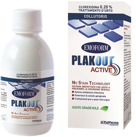 EMOFORM PLAK OUT ACTIVE CLOREXIDINA 0,20% COLLUTORIO 200 ML - farmagiri