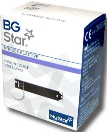 STRISCE REATTIVE MISURAZIONE GLICEMIA BGSTAR MYSTAR 25 PEZZI - farmagiri