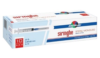 SIRINGA PER VENIPUNTURA MASTER-AID 2,5 ML 10 GAUGE 23 PEZZI - farmagiri