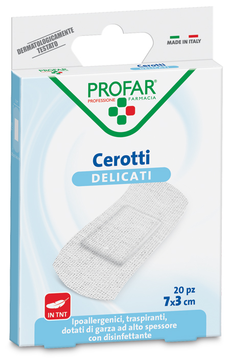 CEROTTO TESSUTO NON TESSUTO DELICATO GRANDI 7X3 CM 20 PEZZI PROFAR - farmagiri