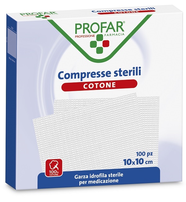 GARZA IDROFILA PROFAR COMPRESSA STERILE 10X10 CM 100 PEZZI - farmagiri
