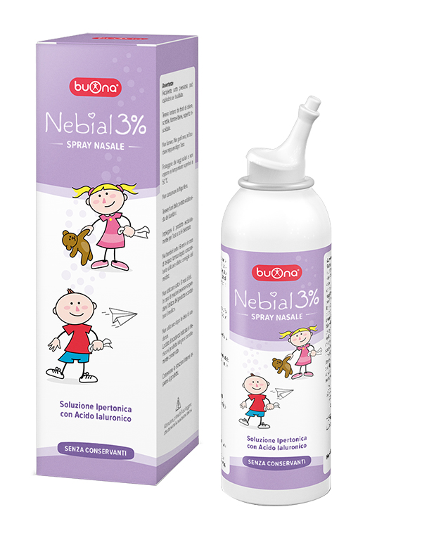 NEBIAL SOLUZIONE SALINA IPERTONICA DI SODIO CLORURO AL 3% CON ACIDO IALURONICO SPRAY NASALE 100 ML - farmagiri
