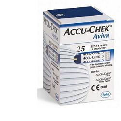 STRISCE MISURAZIONE GLICEMIA ACCU-CHEK AVIVA BRK RETAIL 25 PEZZI - farmagiri