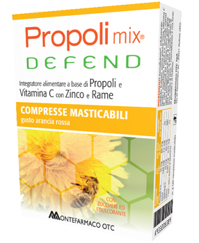 PROPOLI MIX DEFEND 30 COMPRESSE MASTICABILI GUSTO ARANCIA - farmagiri
