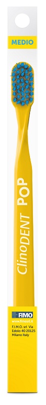 CLINODENT POP GIALLO SPAZZOLINO DA DENTI MEDIO - farmagiri
